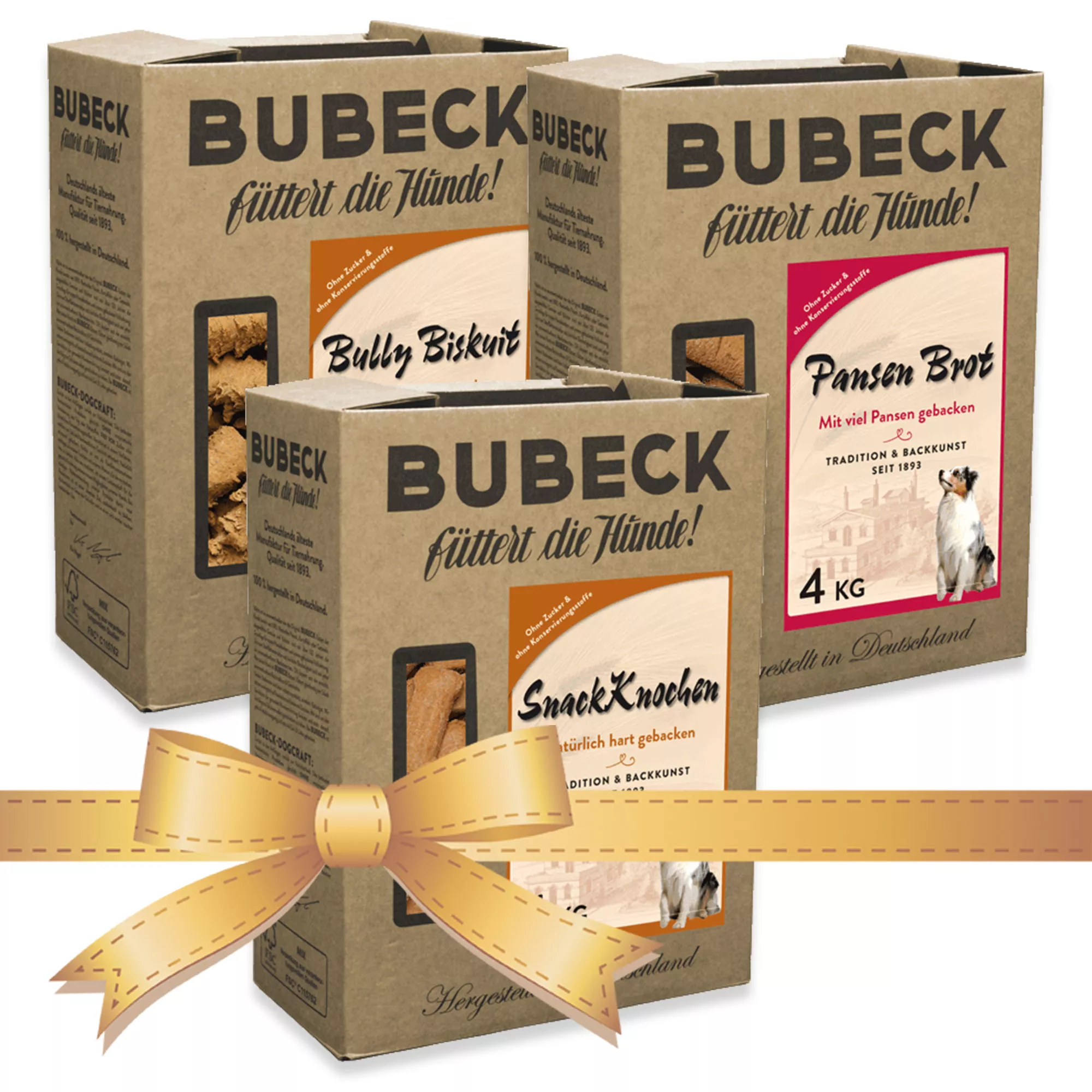 3 x 4 Kg Hundekuchen - Snack Knochen, Pansenbrot, Bully Biskuit - Bundle 2
